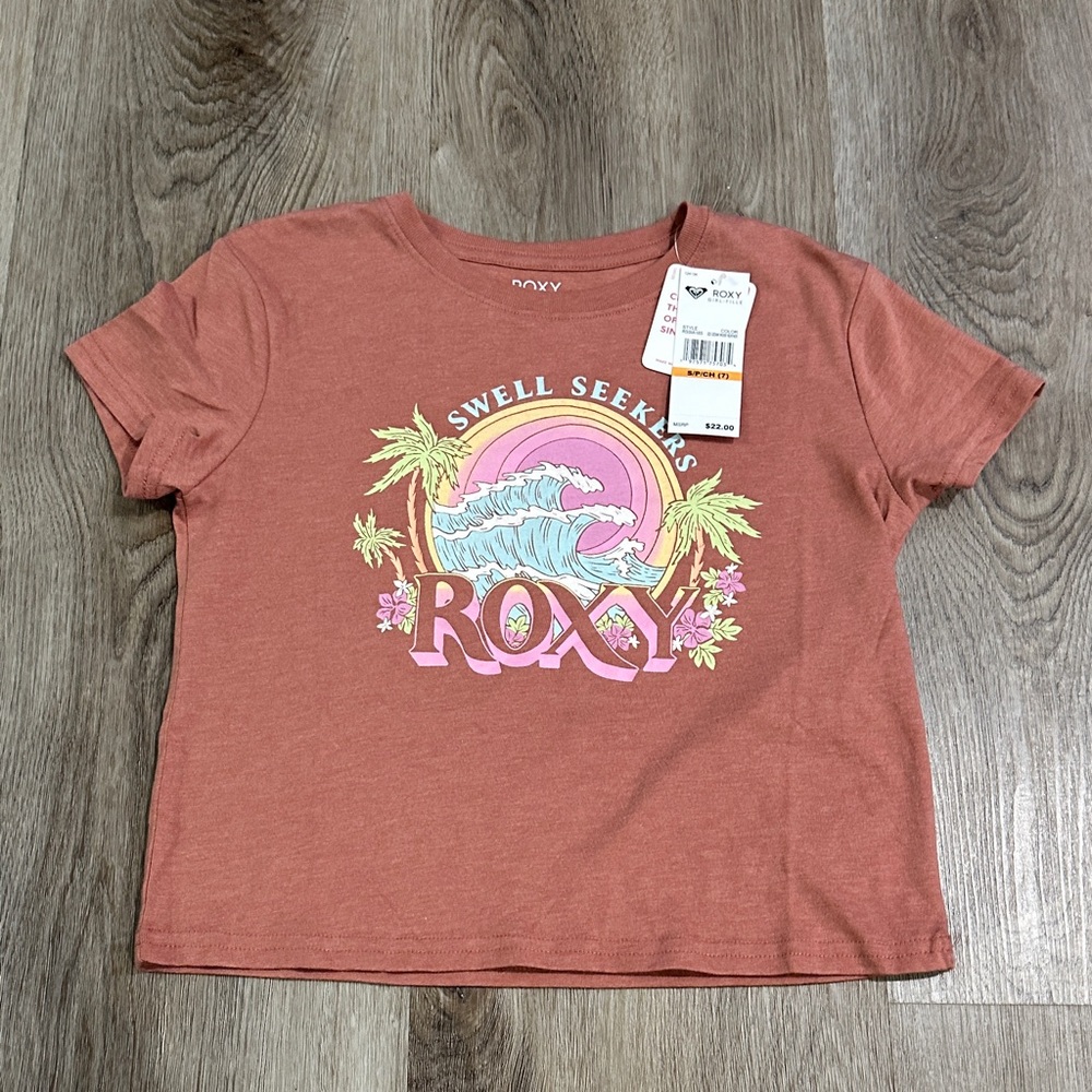 Roxy Kids' Swell Seekers Graphic Tee in Rust